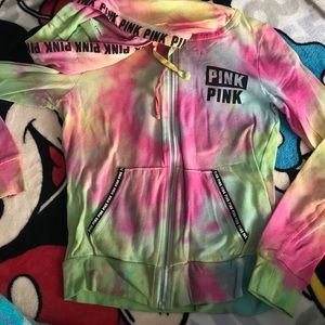 VS PINK tie dye zip up